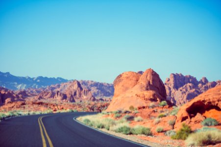 Sharp Corner On Desert Road photo