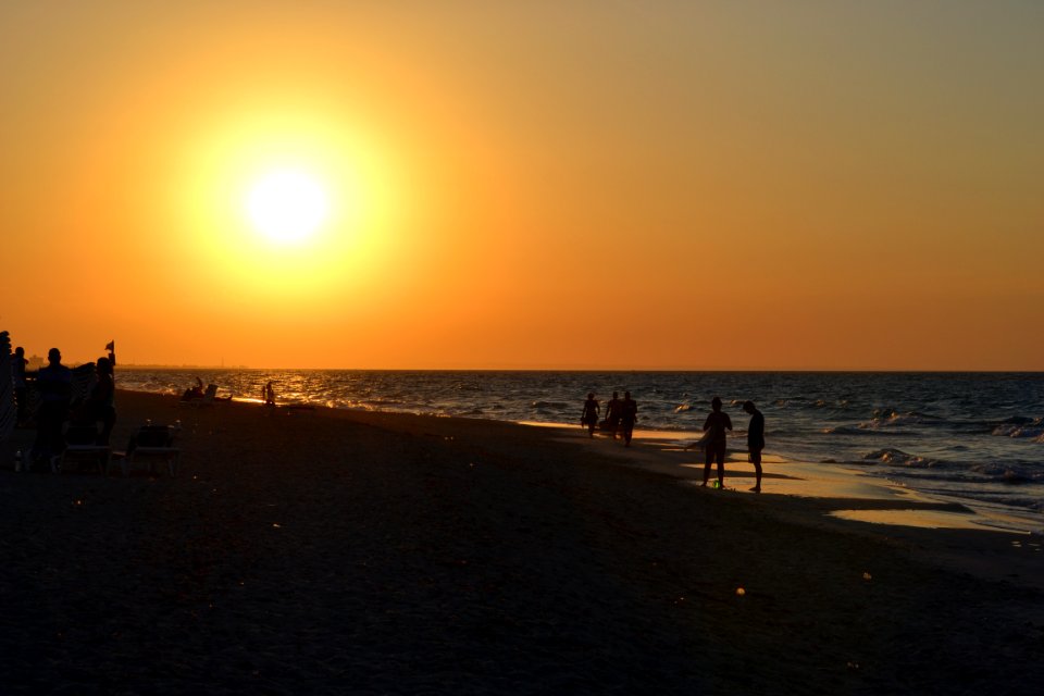 Sun Setting Over Beach