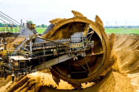 Excavator Working At Coal Mining Site