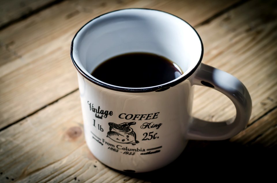 Cup Of Black Coffee On Table