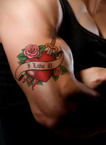 Tattoo With Text I Love You photo