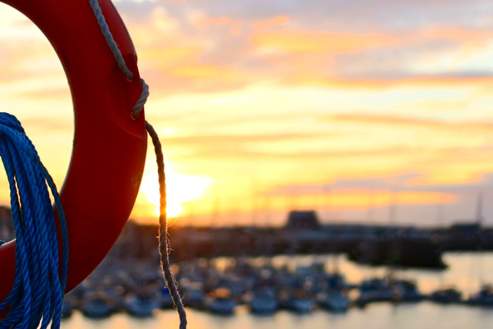 Life Ring At Sunset