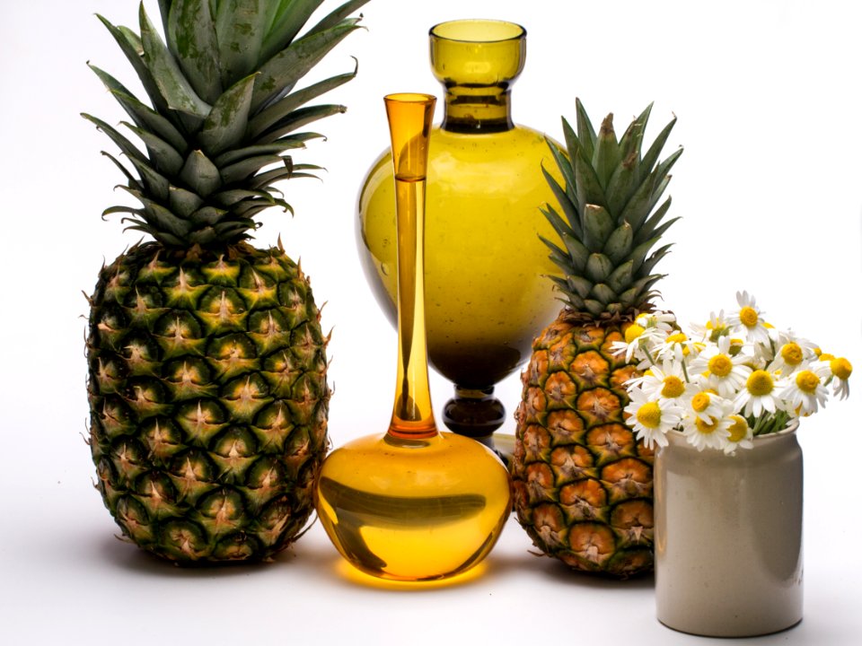 Pineapples Flowers And Vases