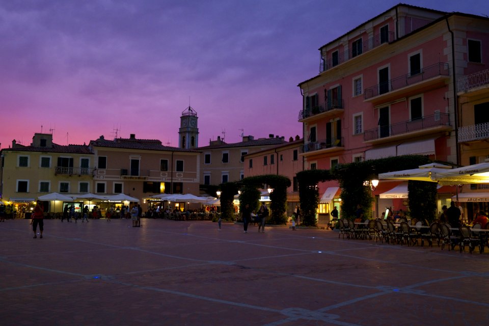 Piazza In Italy At Sunset