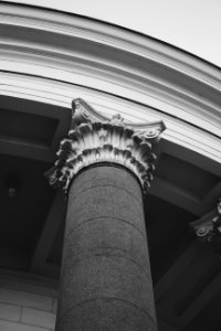 Grayscale Photo Of Pillar photo