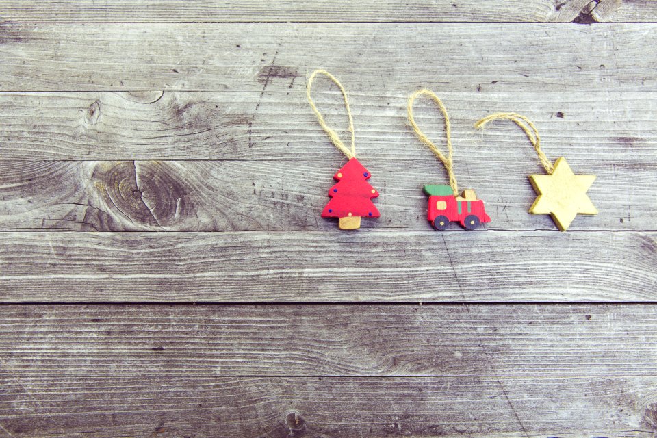 Red Christmas Tree And Car Hanging Ornament