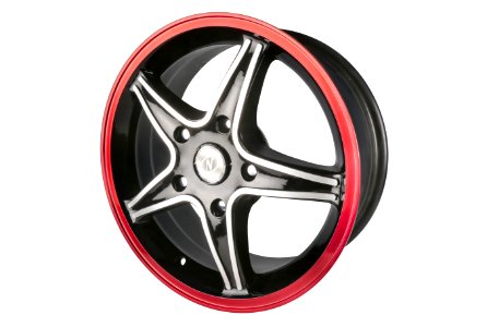 Black 5 Spoke Red Auto Rim photo