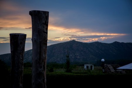 Sunset Behind Mountain Peals
