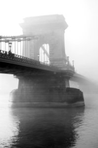 Fog Over Bridge Stanchion photo