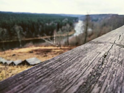 Wooden Board In Countryside photo