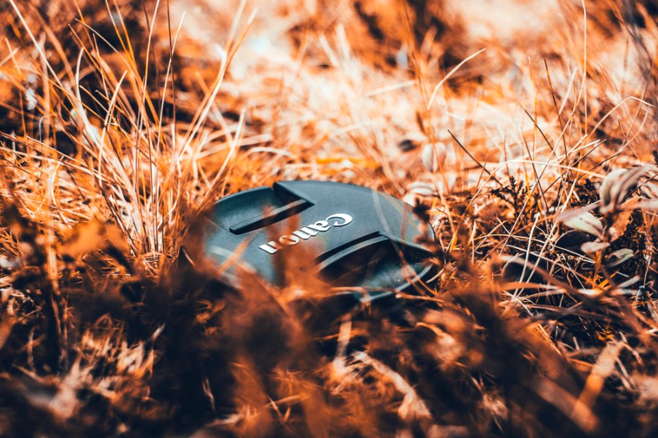 Black Canon Camera Lens Cover