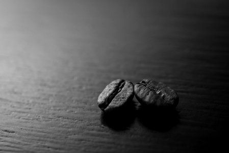 Coffee Beans In Black And White