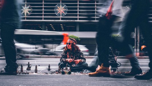 Man Selling On Streets