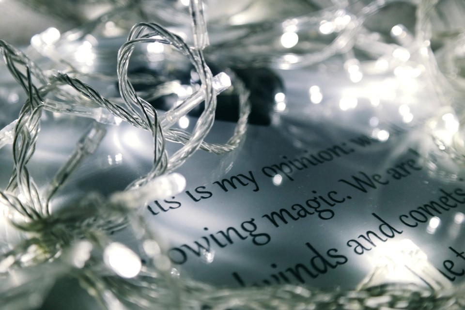 Christmas Lights On Printed Page
