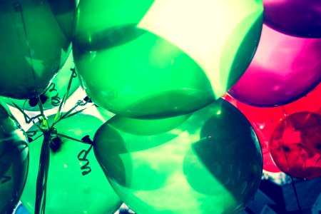 Landscape Photo Of Green And Red Balloons