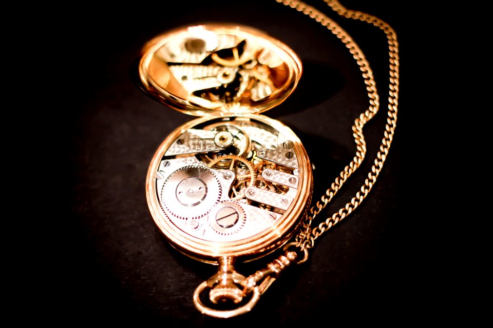 Gold Skeleton Pocketwatch