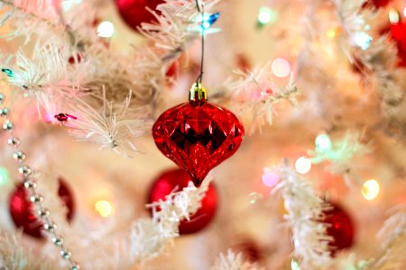 Close-up Of Christmas Decoration Hanging On Tree photo