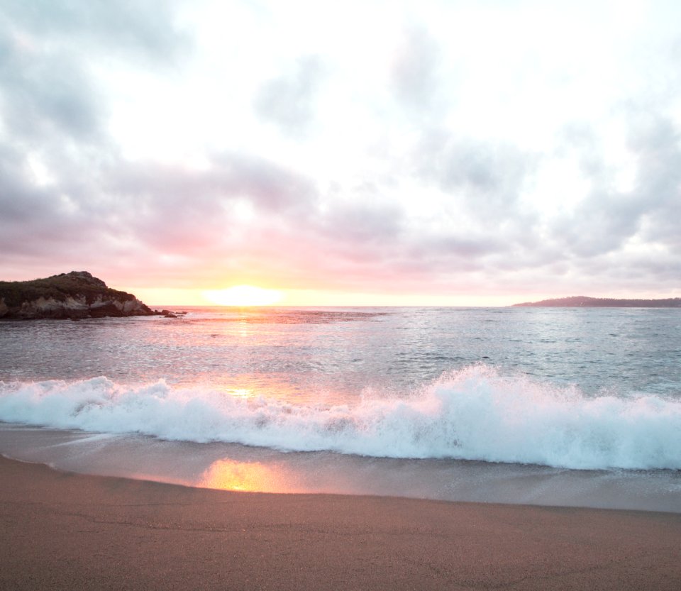 Pacific Coast Sunset at Monterey, California. Original image from Carol M. Highsmith’s America, Library of Congress collection.