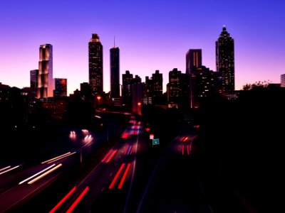 Night skyline of Atlanta, Georgia. Original image from Carol M. Highsmith’s America, Library of Congress collection. photo