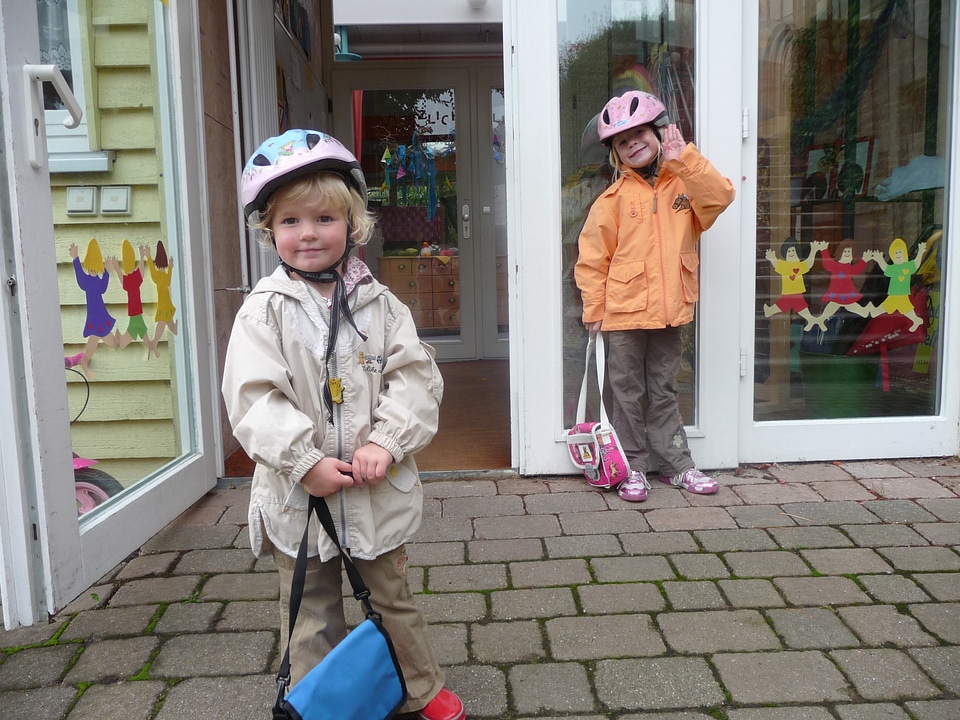 Bicycle helmets happy door