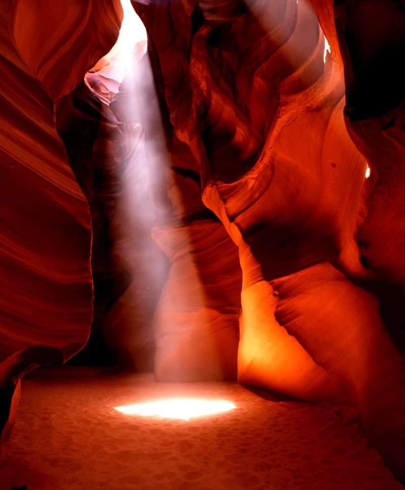 Light streams in to an Arizona "slot canyon" near Page. Original image from Carol M. Highsmith’s America, Library of Congress collection.