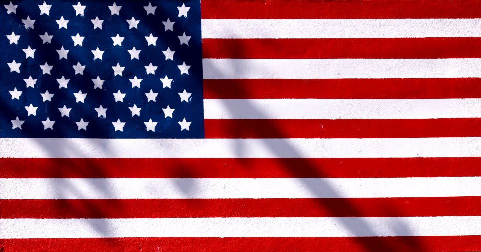The stars and stripes, American flag. Original image from Carol M. Highsmith’s America, Library of Congress collection.