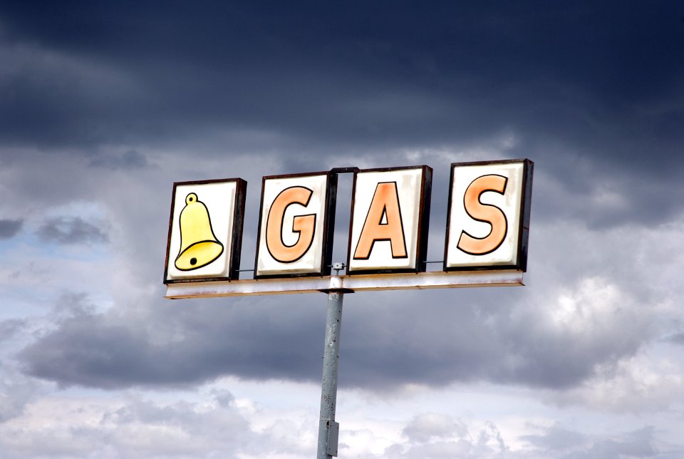 Bell Gas Sign in Truxton, Arizona. Original image from Carol M. Highsmith’s America, Library of Congress collection. Digitally enhanced by rawpixel