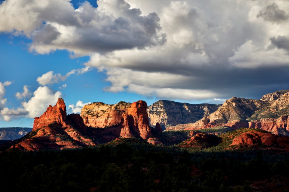 Some of the stunning red rocks for which Sedona, in nothern Arizona, is famous. These are some of the most-photographed formations — especially at sunrise and dusk — in a state that’s replete with them. Original image from Carol M. Highsmith’s America, Library of Congress collection.