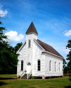 Montpelier Methodist Church in Baldwin County. Original image from Carol M. Highsmith’s America, Library of Congress collection.