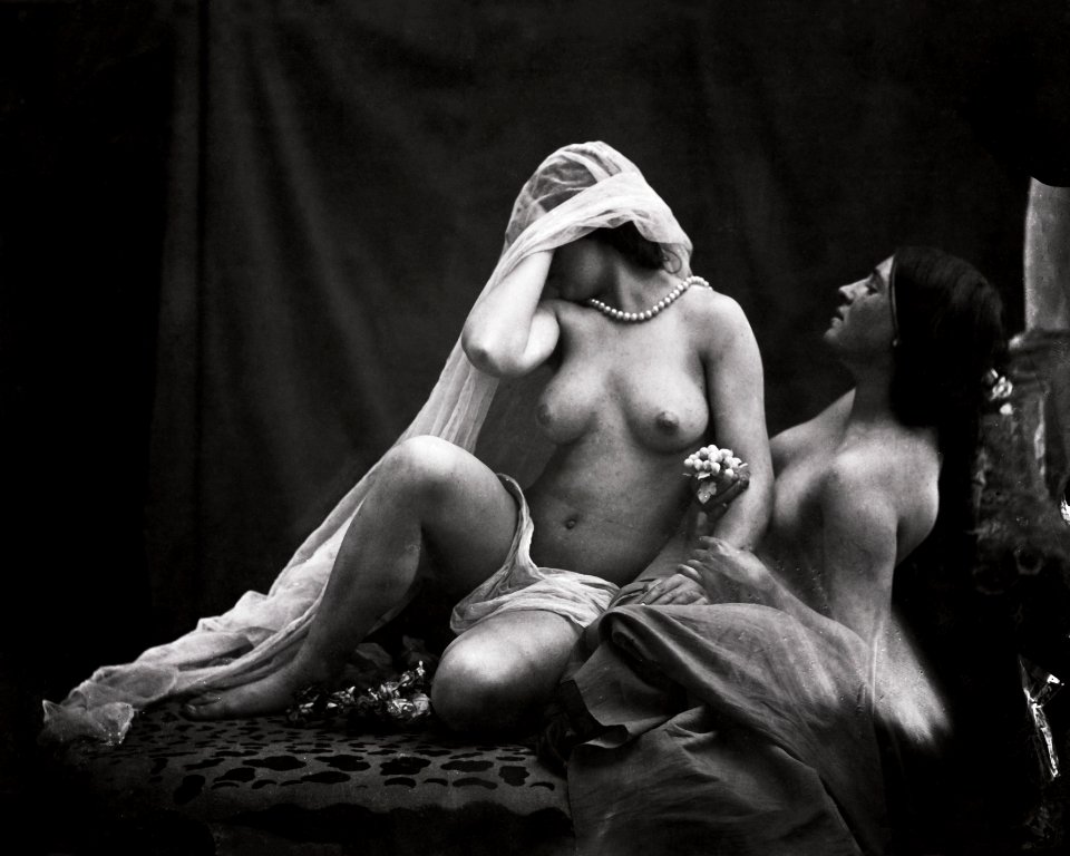 Nude photography of naked woman, Study for "Two Ways of Life" (ca. 1857, printed 1987) by Oscar Gustav Rejlander.