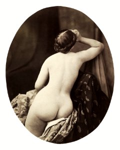 Ariadne (1857) by Oscar Gustav Rejlander. Nude photography of naked woman, photo