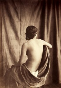 Female nude photography, Draped Model (ca. 1854). photo