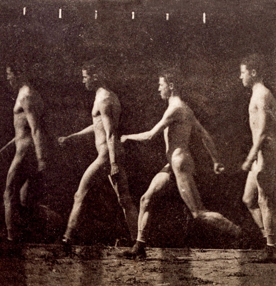 Walking Naked Men. Marey Wheel Photographs of Unidentified Model (ca. 1884) by Thomas Eakins.