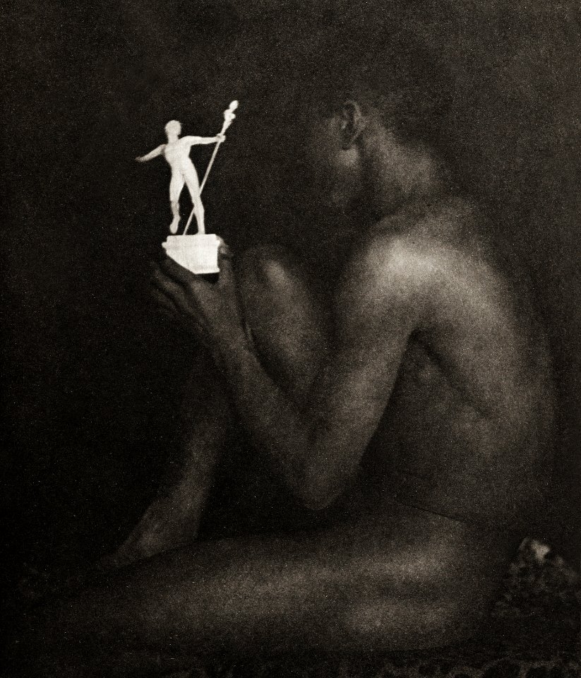 Nude photography of naked woman, Ebony and Ivory (1898) by Fred Holland Day.