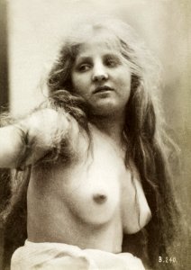 Nude photography of naked woman showing bust (1881) by Louis Bonnard.