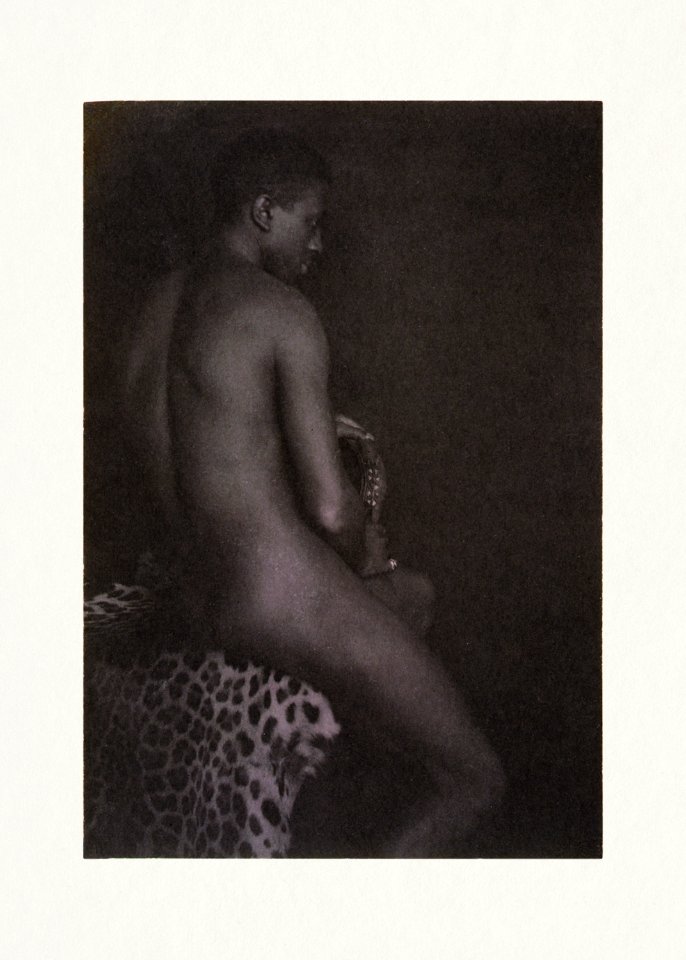 Nude photography of naked woman: Nude youth on leopard skin (1897) by Fred Holland.