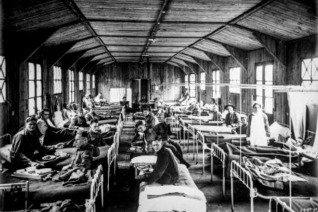 One of the wards for medical cases at Base Hospital, Dijon, France (1919). photo