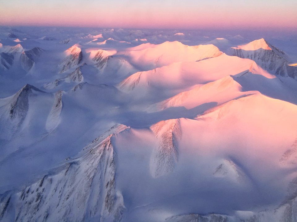 Mountain tops in Ellesmere Island, Canadian Arctic Archipelago.