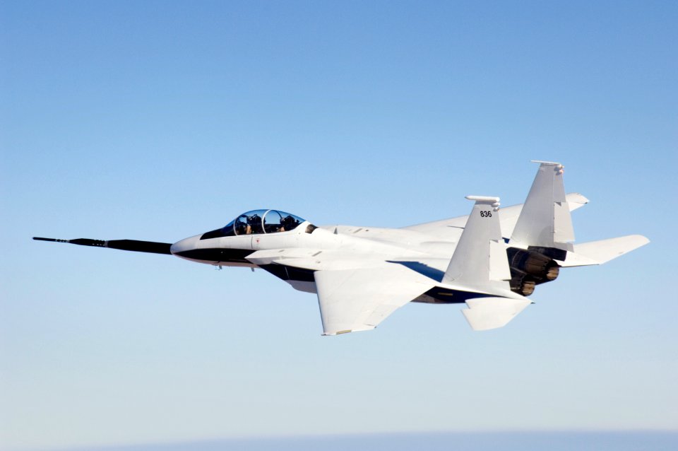 NASA F-15B #836 in flight with Quiet Spike attached, September 27th, 2006.