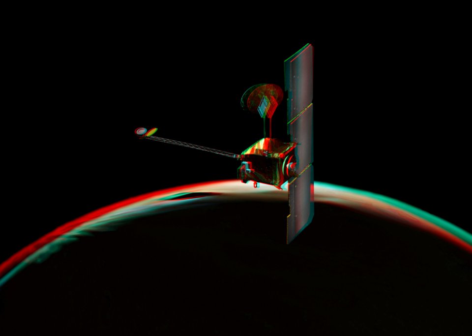 Odyssey over Martian Sunrise, 3-D Artist Concept.