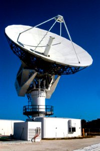 C-band, 3 megawatt radar with a 50-foot dish antenna recently installed on north Kennedy Space Center. It is one of the largest of its kind in the world.