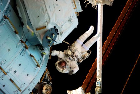 NASA astronaut Nicholas Patrick during EVA-3 on Expedition 22.