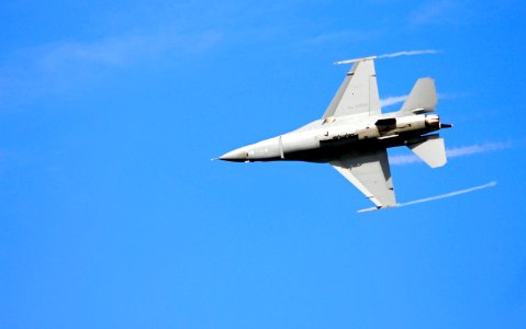 An F/A-18 Super Hornet demonstrates its flying capabilities. photo
