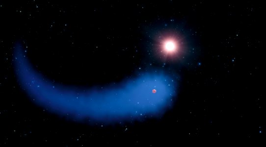 Immense cloud of hydrogen dubbed “The Behemoth” bleeding from a planet orbiting a nearby star. photo