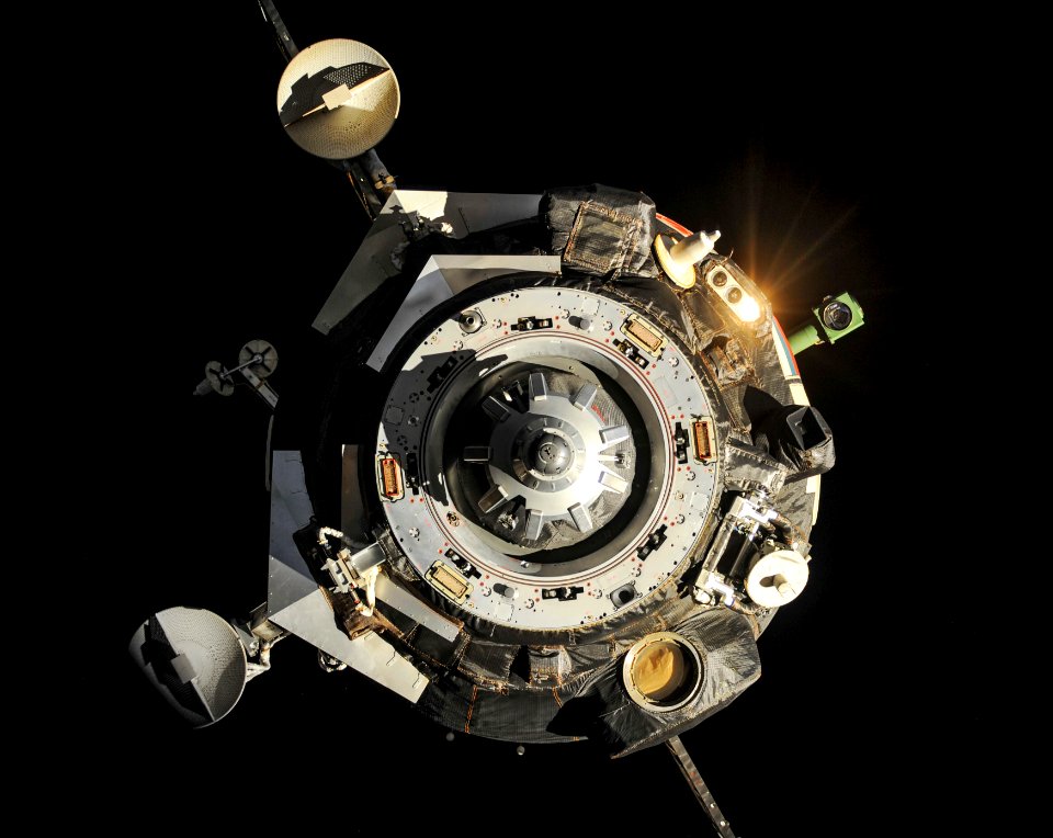 The Soyuz TMA-09M spacecraft departs from the International Space Station's Zvezda Service Module and heads toward a landing near the town of Zhezkazgan, Kazakhstan on Nov 10th, 2013.