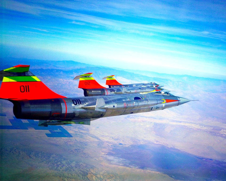 All three NASA F-104N's fly in formation, October 24, 1963.