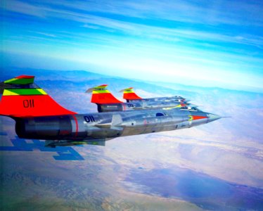All three NASA F-104N's fly in formation, October 24, 1963.