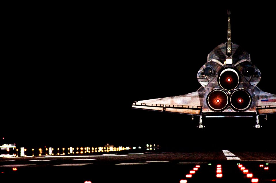 Space shuttle Endeavour lands in darkness on Runway 15 at the Shuttle Landing Facility at NASA's Kennedy Space Center in Florida after 14 days in space, completing the 5.7-million-mile STS-130 mission to the International Space Station on orbit 217.