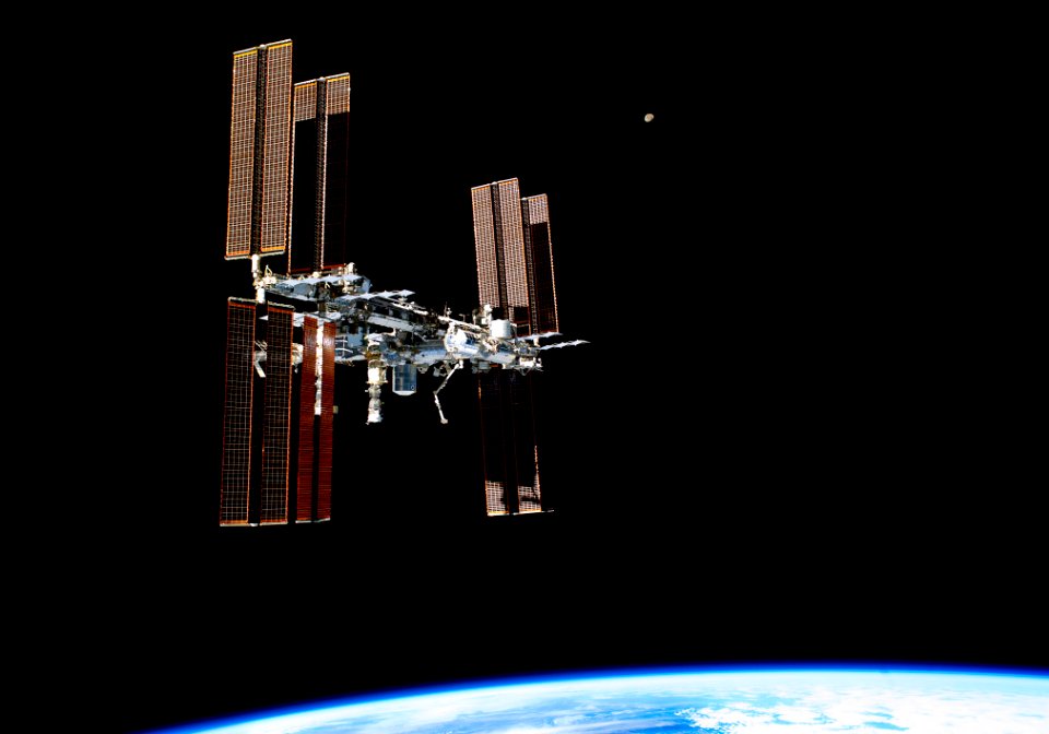 This picture of the International Space Station was photographed from the space shuttle Atlantis in the early hours of July 19, 2011.