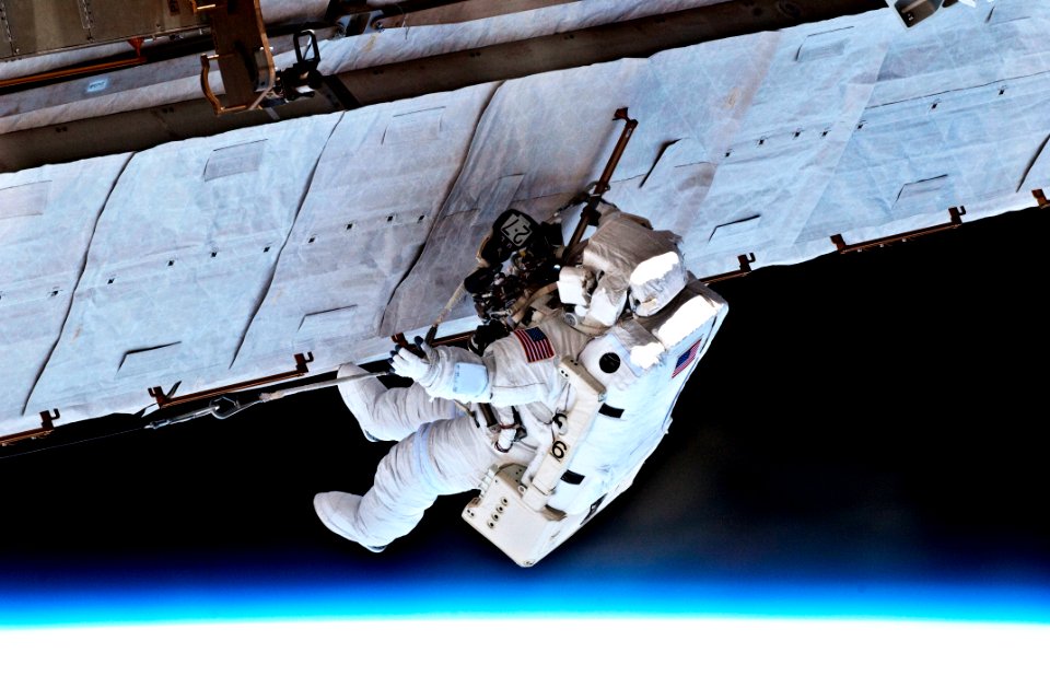 NASA astronauts in space -